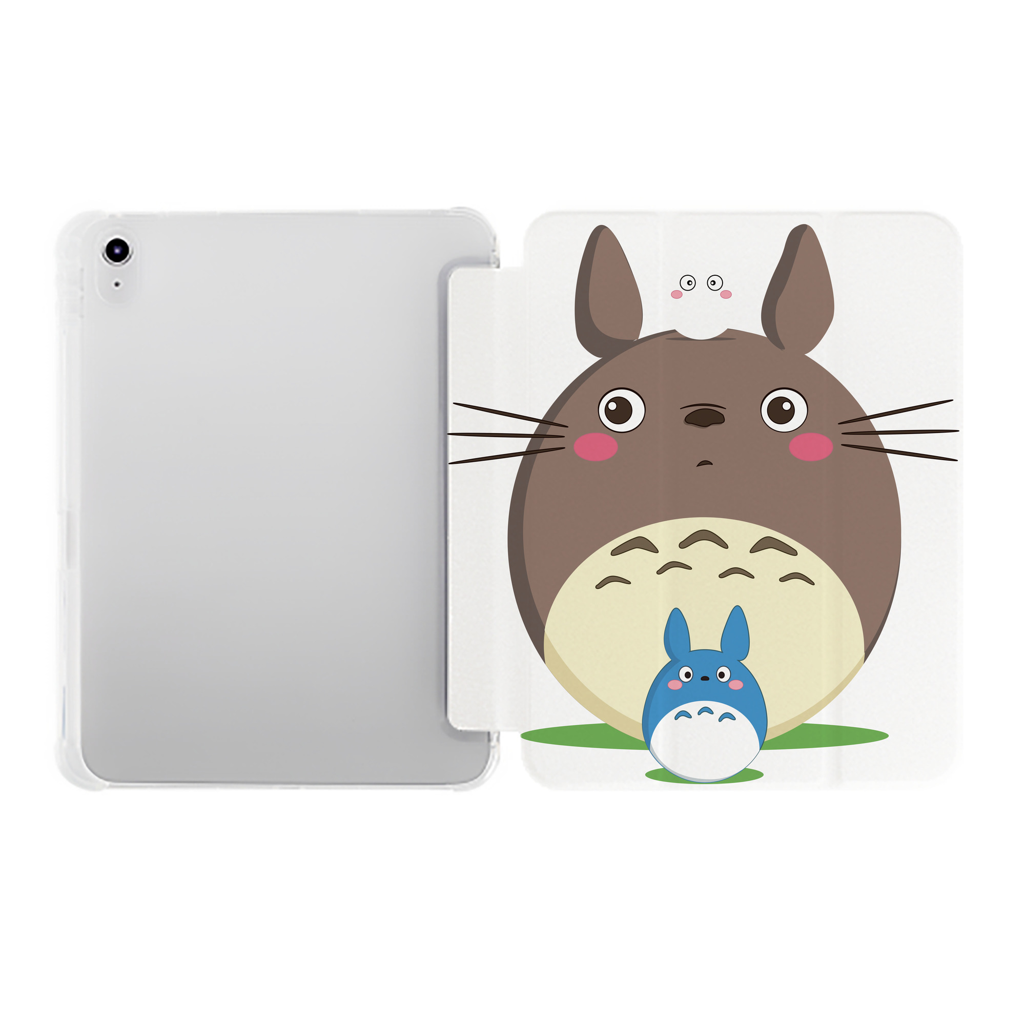 （画像用） となりのトトロ 草壁メイ 草壁サツキ My Neighbor Totoro Satsuki Kusakabe Mei Kusakabe IPad ケース ペン収納付き 三つ折りスタンド PUレザー×シリコン 対応機種9.5/10.5/10.9インチ